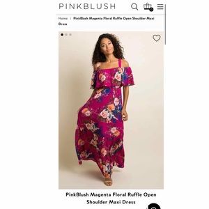 Pinkblush magenta floral maxi dress